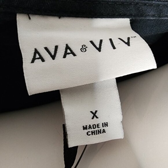 Ava & Viv Top Womens Plus Size X Solid All Black 3/4 Sleeve Pullover NWT - Picture 5 of 7